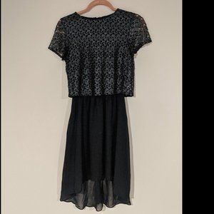 Black lace short sleeve Dress